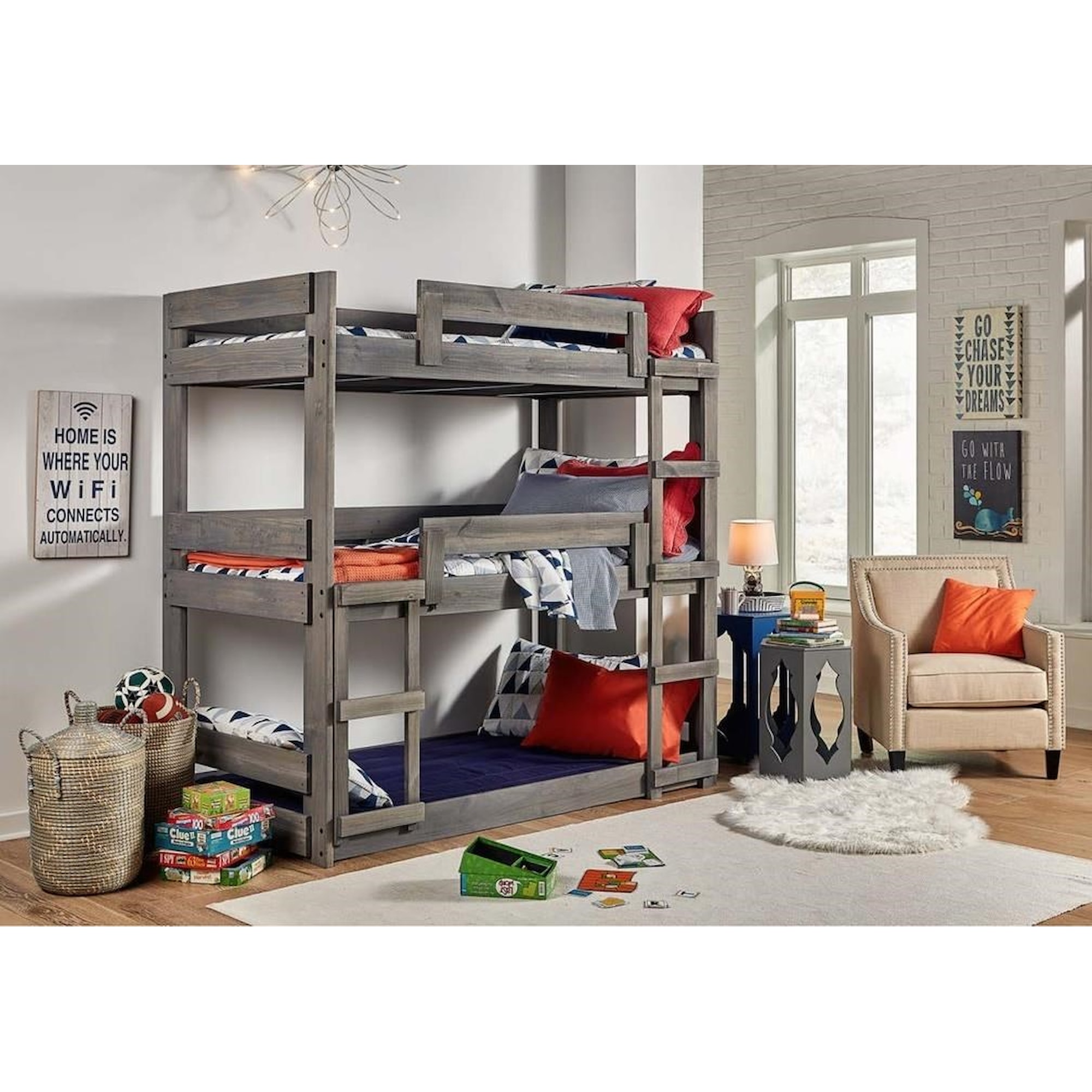 Simply Bunk Beds Dakota 210HB +210L+210R Triple Bunk Bed Royal Furniture Bunk Beds